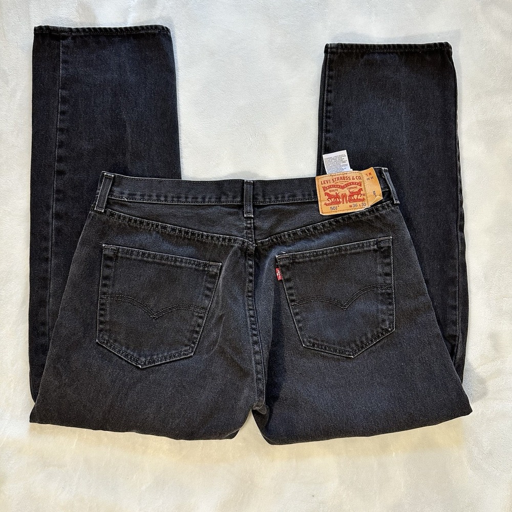 Levi's 501 XX Button Fly Jeans Mens 36x30 Black Denim